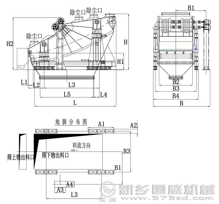 香蕉振動(dòng)篩結(jié)構(gòu)圖